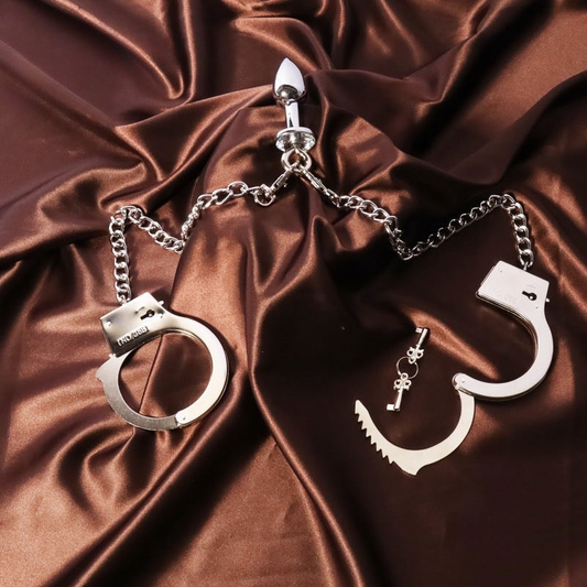 L’Entrave – Menottes métalliques élégantes pour jeux de couple | Accessoire sensuel & raffiné | Luna Sens