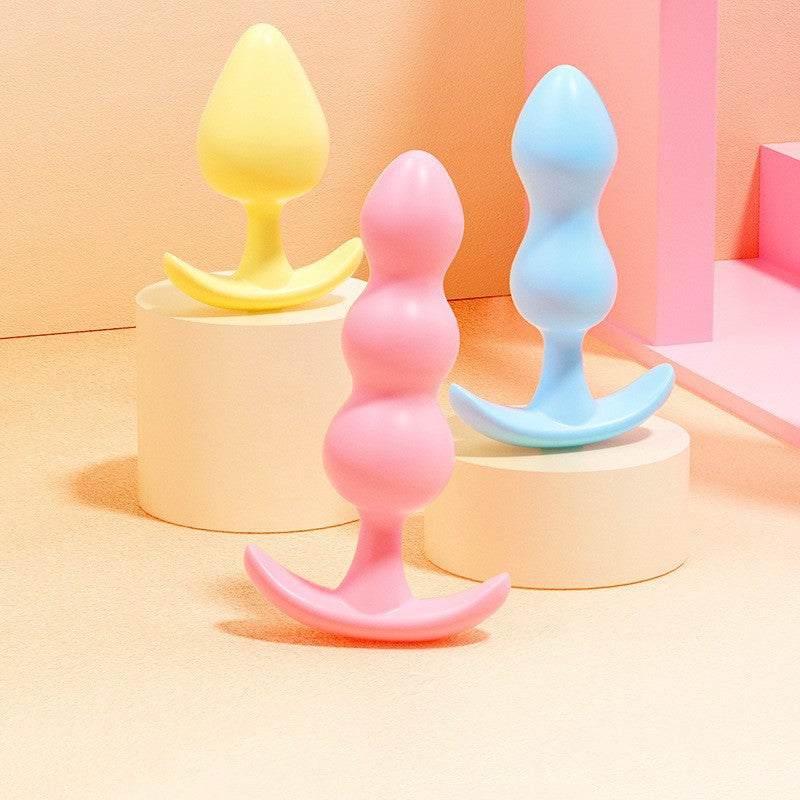 Women's Jelly Back Dine Female Anal Plug Tail Big Pull Bead Anal Bead Anal Toy Fun Adult Sex Products