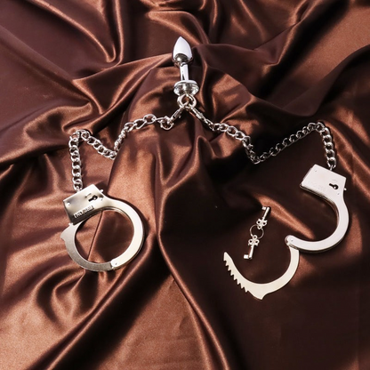 L’Entrave – Menottes métalliques élégantes pour jeux de couple | Accessoire sensuel & raffiné | Luna Sens