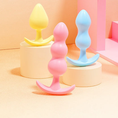 Women's Jelly Back Dine Female Anal Plug Tail Big Pull Bead Anal Bead Anal Toy Fun Adult Sex Products